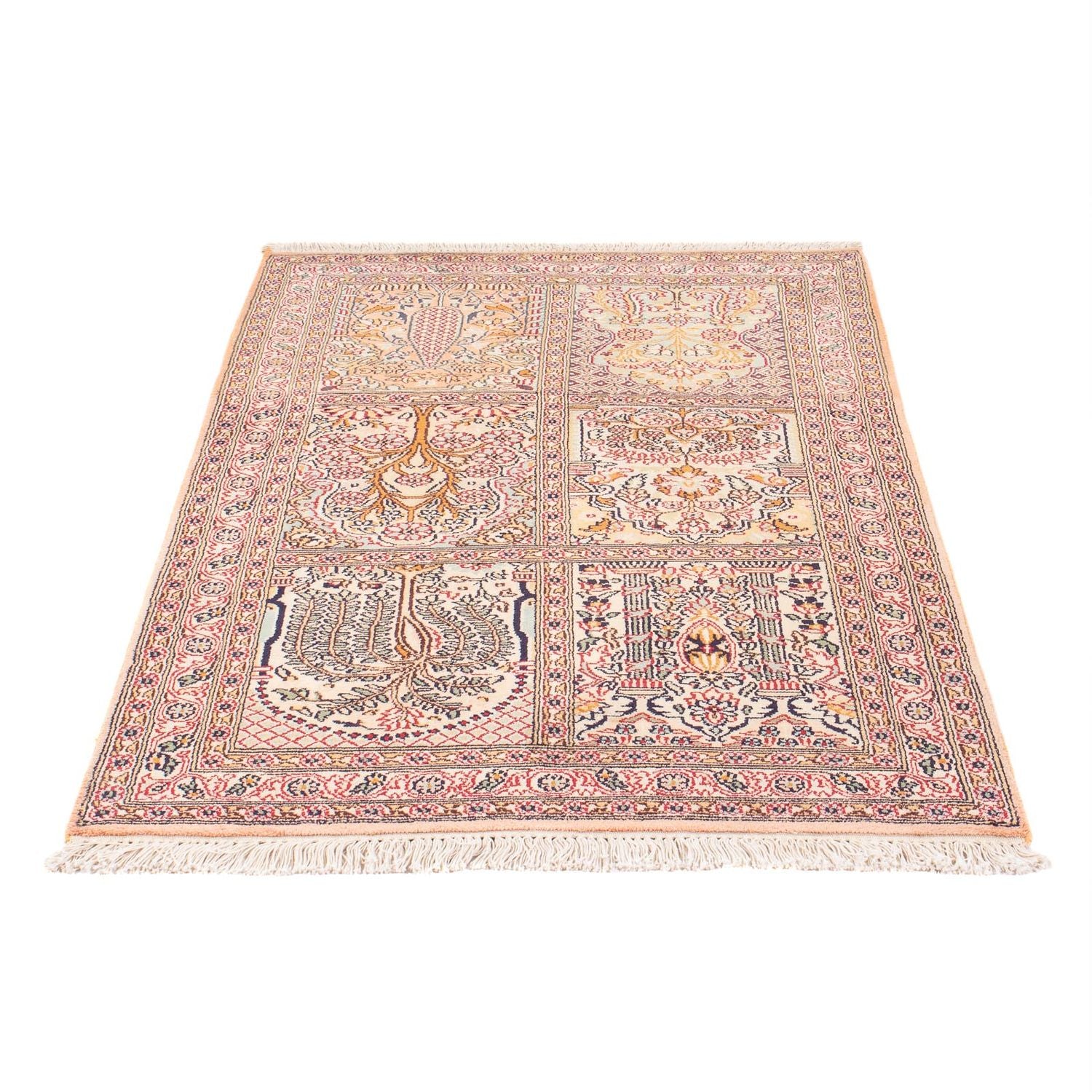 Silketæppe - Kashmir Silk - 119 x 79 cm - flerfarvet