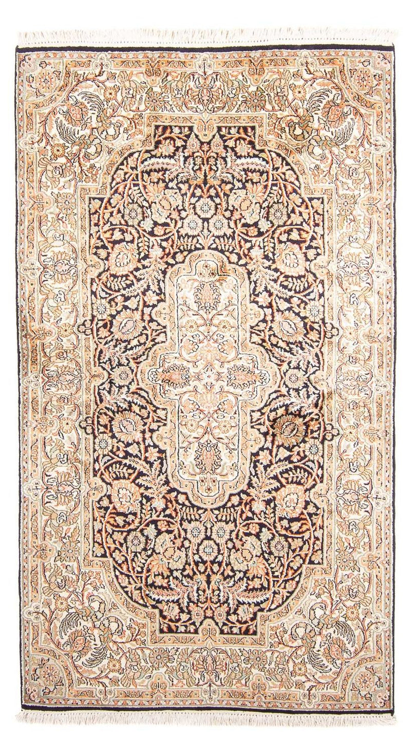 Silketæppe - Kashmir Silk - 169 x 94 cm - mørkeblå