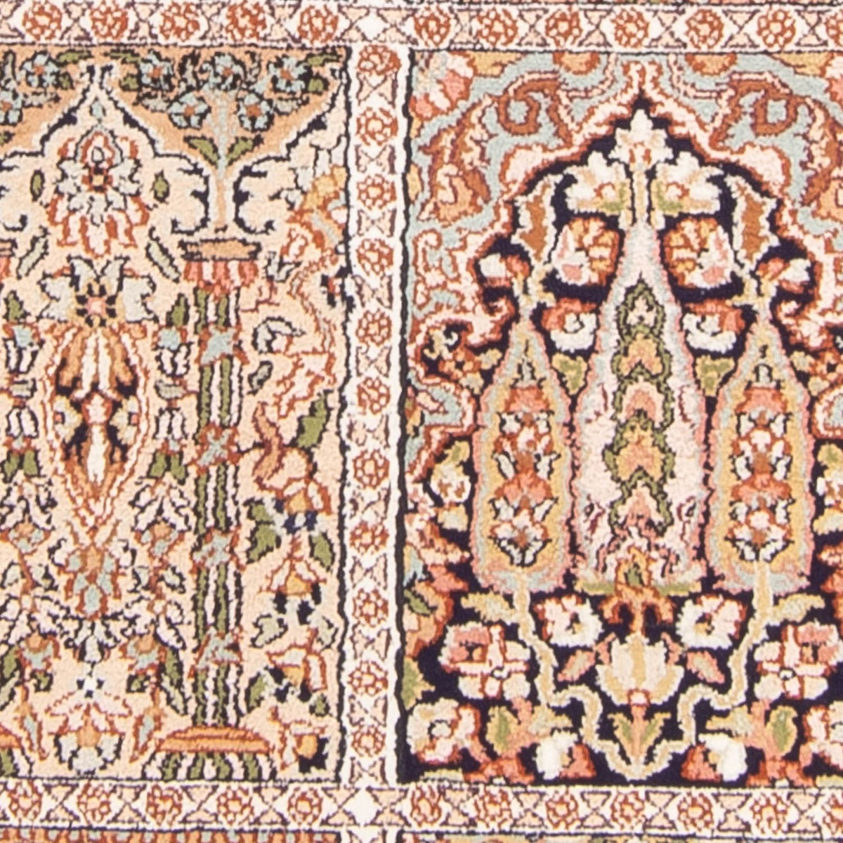 Silketæppe - Kashmir Silk - 148 x 92 cm - flerfarvet