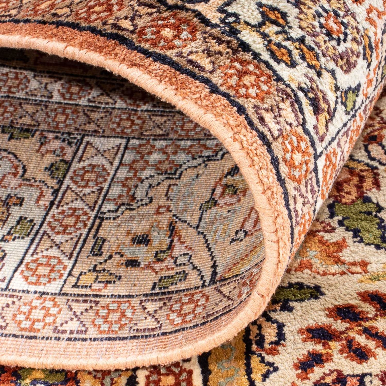 Silketæppe - Kashmir Silk - 148 x 92 cm - flerfarvet