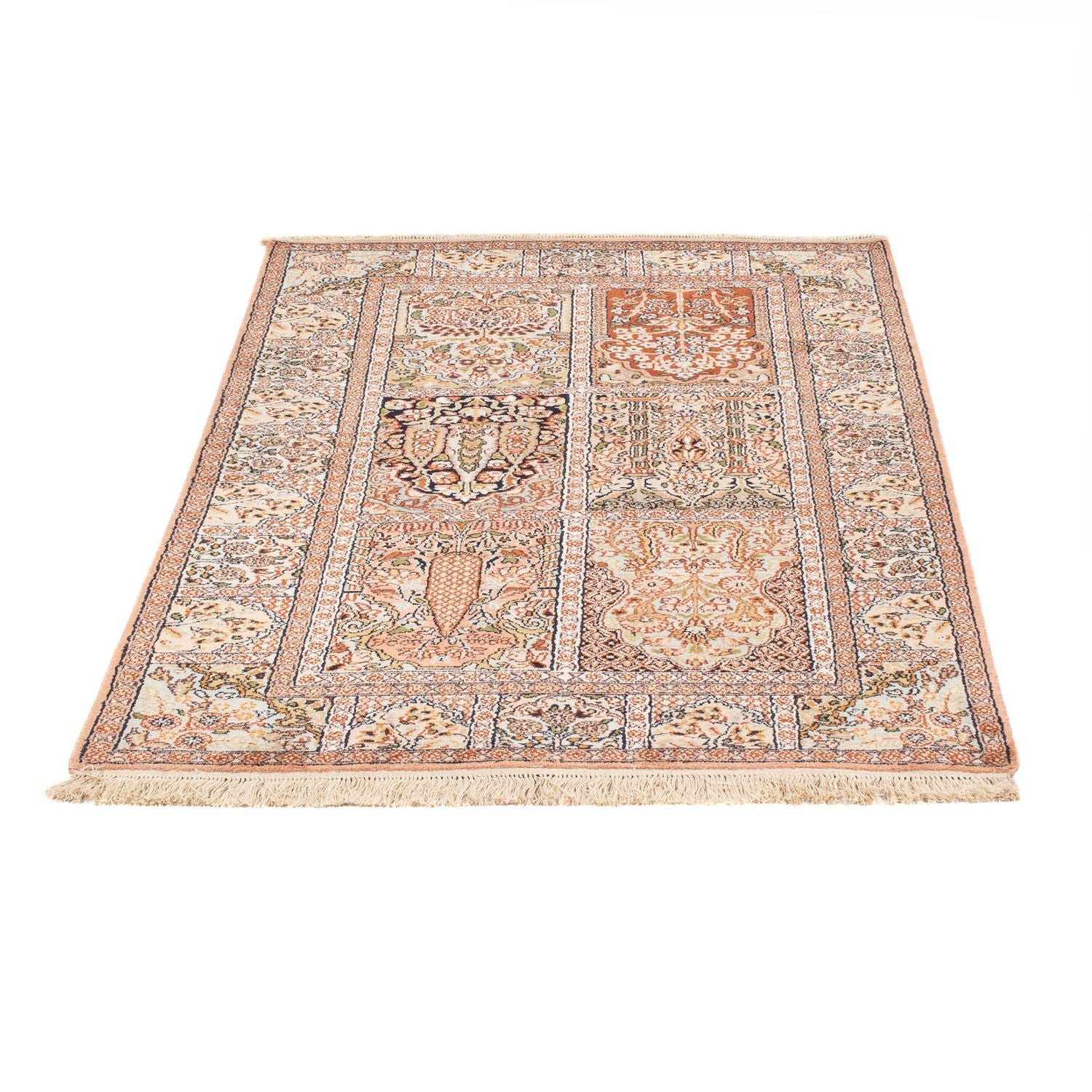 Silketæppe - Kashmir Silk - 148 x 92 cm - flerfarvet