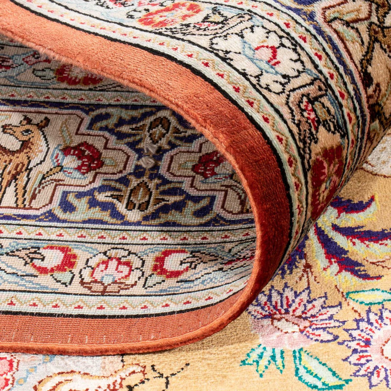 Silketæppe - Ghom Silk - Premium - 156 x 100 cm - guld