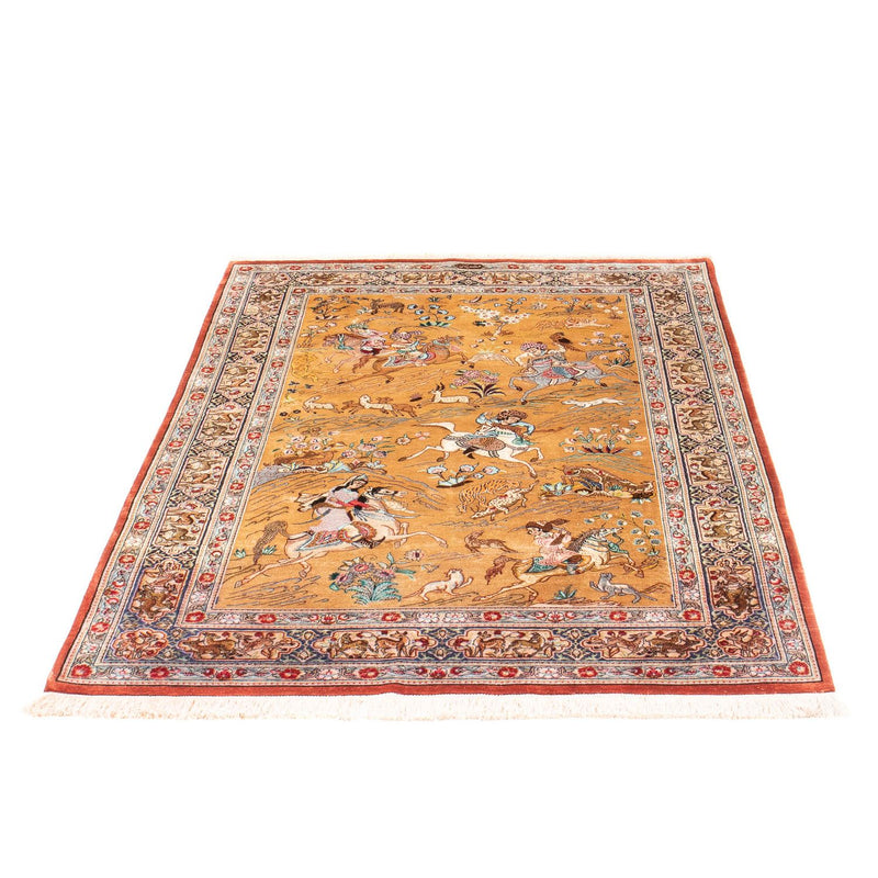 Silketæppe - Ghom Silk - Premium - 156 x 100 cm - guld