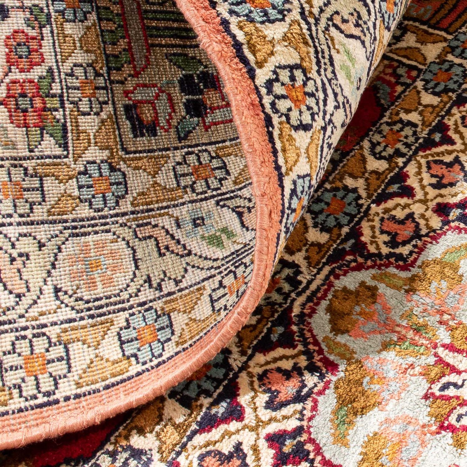 Silketæppe - Kashmir Silk - 155 x 80 cm - flerfarvet