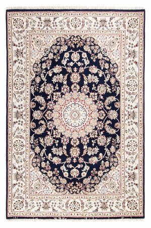 Orientalsk tæppe - Nain - Indus - 196 x 134 cm - mørkeblå