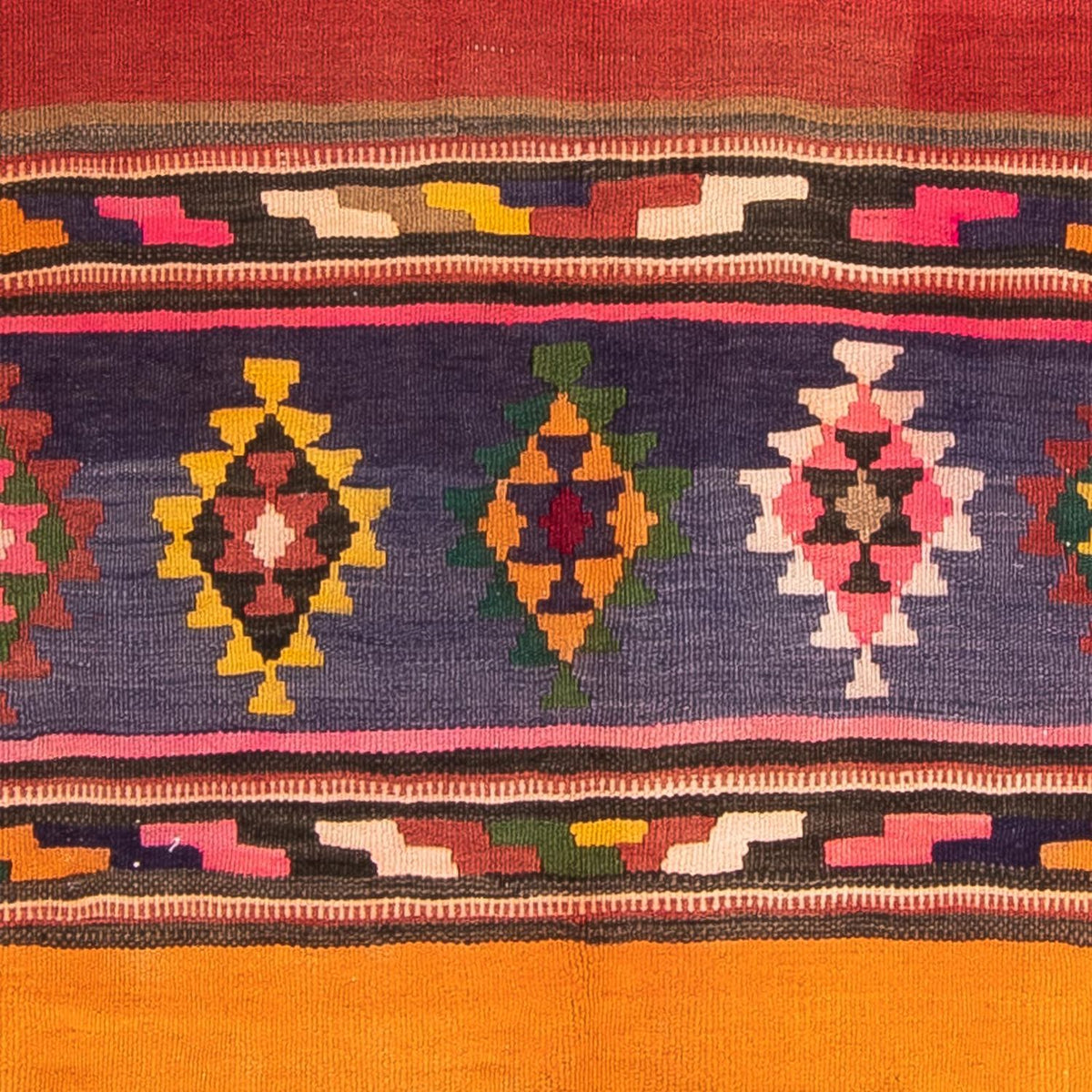 Kelim-tæppe - gammelt - 190 x 130 cm - flerfarvet