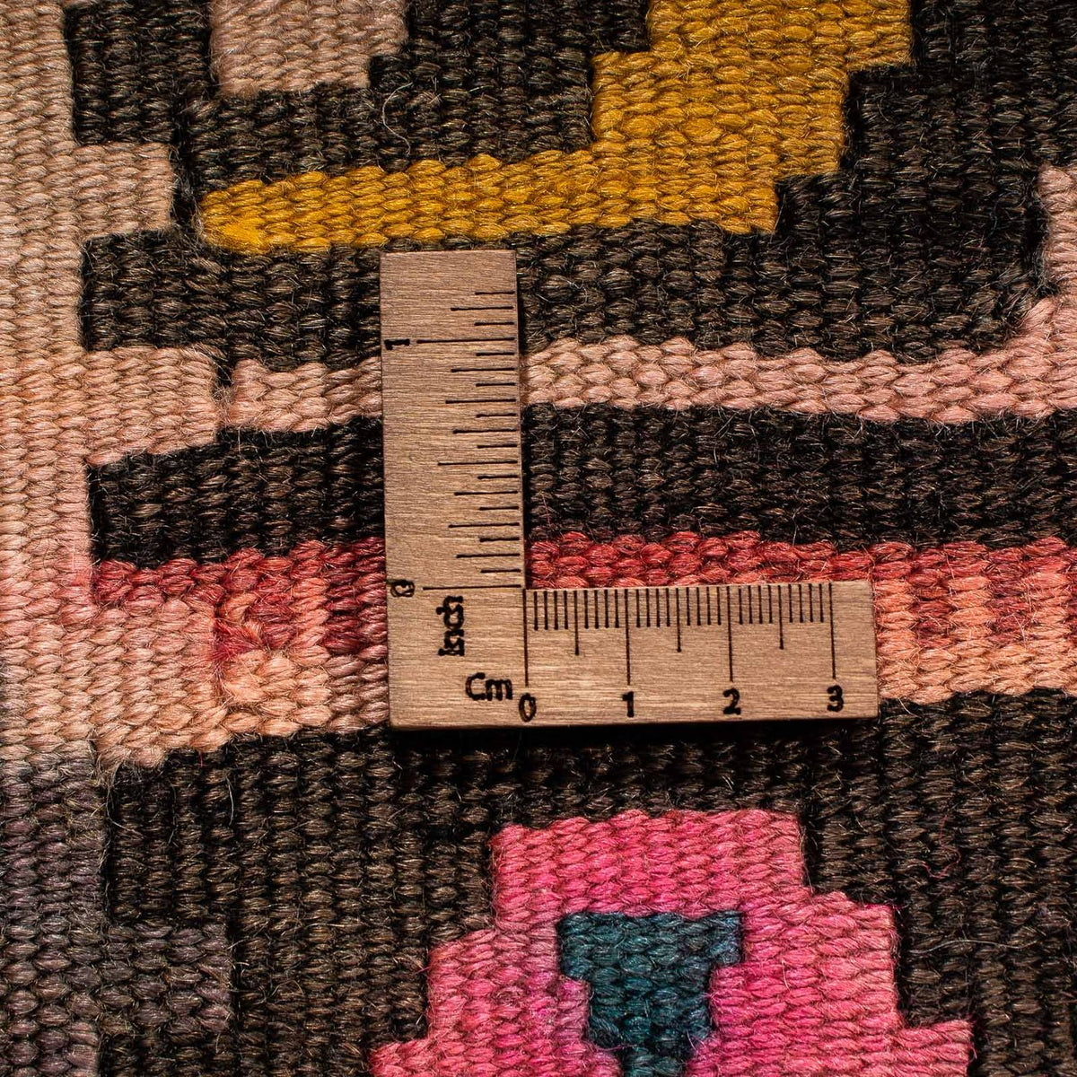 Kelim-tæppe - gammelt - 190 x 130 cm - flerfarvet