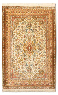 Silketæppe - Kashmir Silk - 123 x 79 cm - beige