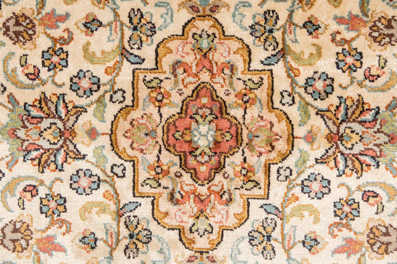 Silketæppe - Kashmir Silk - 123 x 79 cm - beige