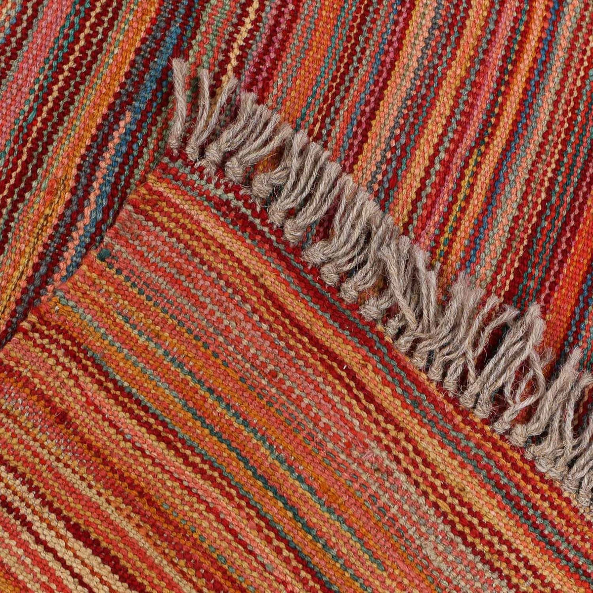 Kelim Carpet - Splash - 198 x 140 cm - flerfarvet