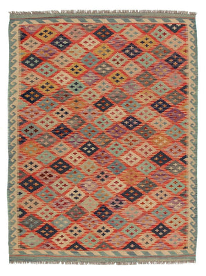 Kelim Carpet - Splash - 197 x 148 cm - flerfarvet
