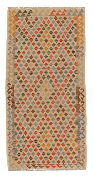 Løber Kelim Carpet - Splash - 198 x 97 cm - flerfarvet