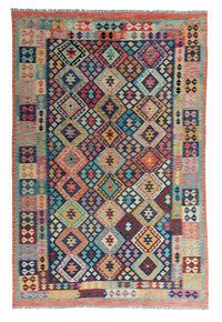 Kelim Carpet - Splash - 295 x 203 cm - flerfarvet