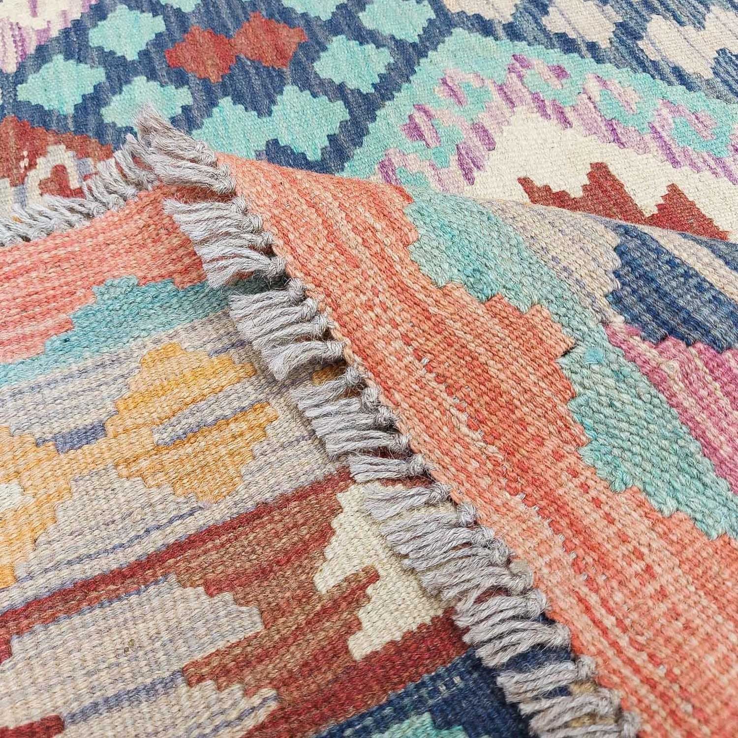 Kelim Carpet - Splash - 295 x 203 cm - flerfarvet
