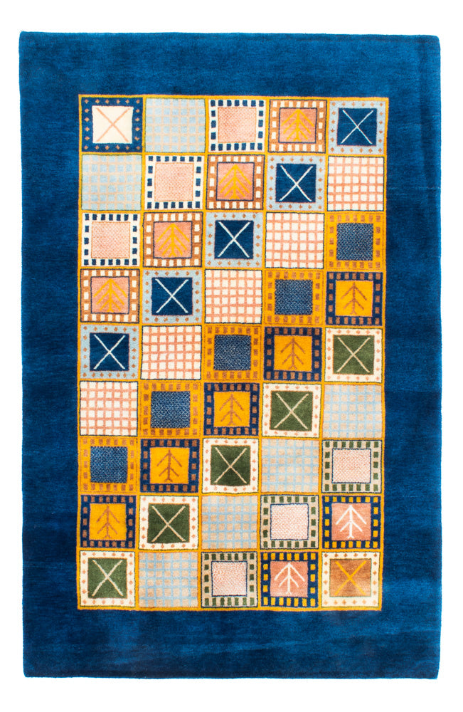 Gabbeh Tæppe - Loribaft Persisk - 161 x 110 cm - blå