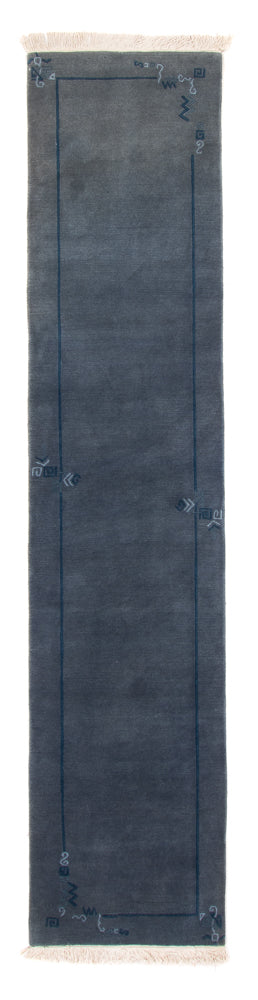 Løber Nepal Tæppe - 329 x 73 cm - blå