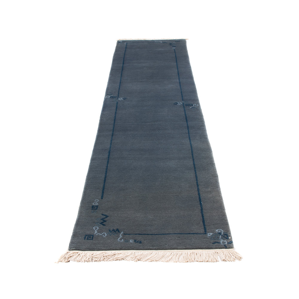 Løber Nepal Tæppe - 329 x 73 cm - blå