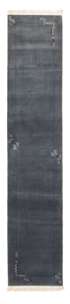 Løber Nepal Tæppe - 343 x 73 cm - blå