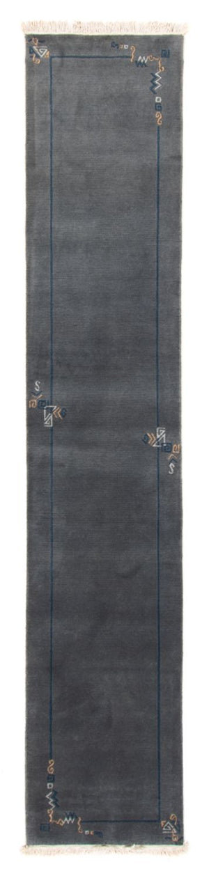 Løber Nepal Tæppe - 330 x 71 cm - blå