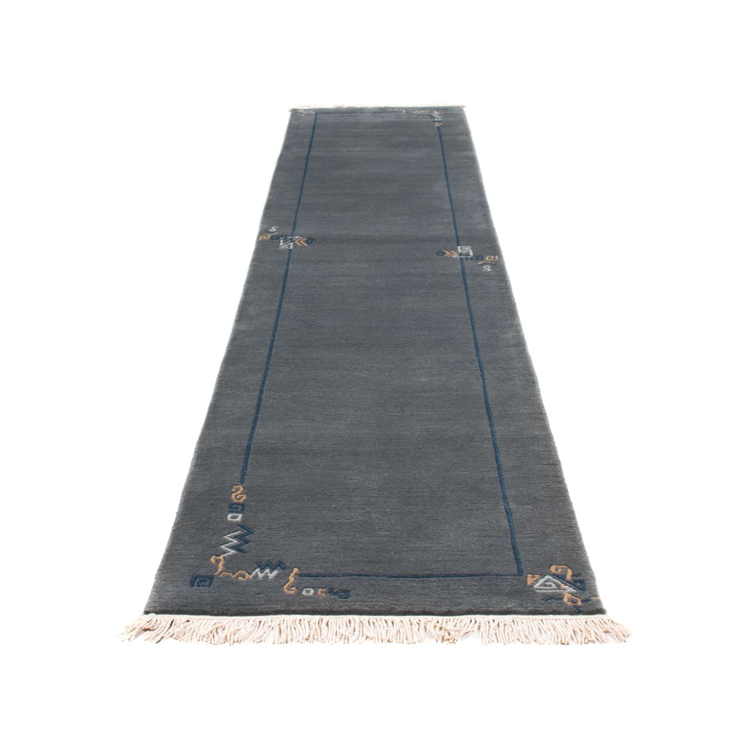 Løber Nepal Tæppe - 330 x 71 cm - blå