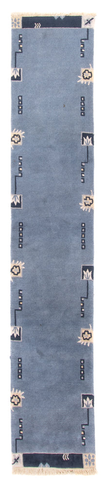 Løber Nepal Tæppe - 330 x 69 cm - blå