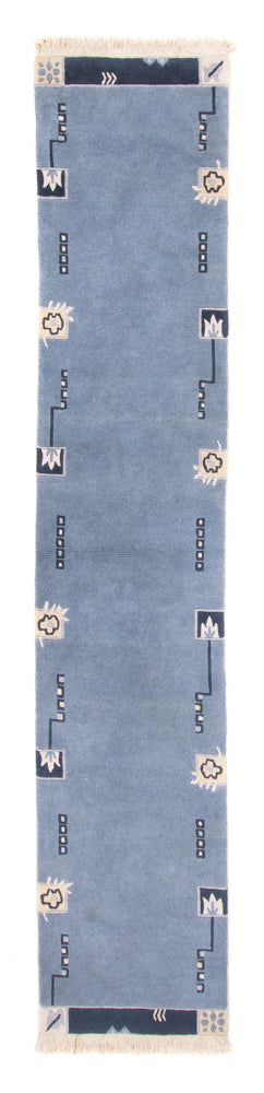 Løber Nepal Tæppe - 332 x 70 cm - blå