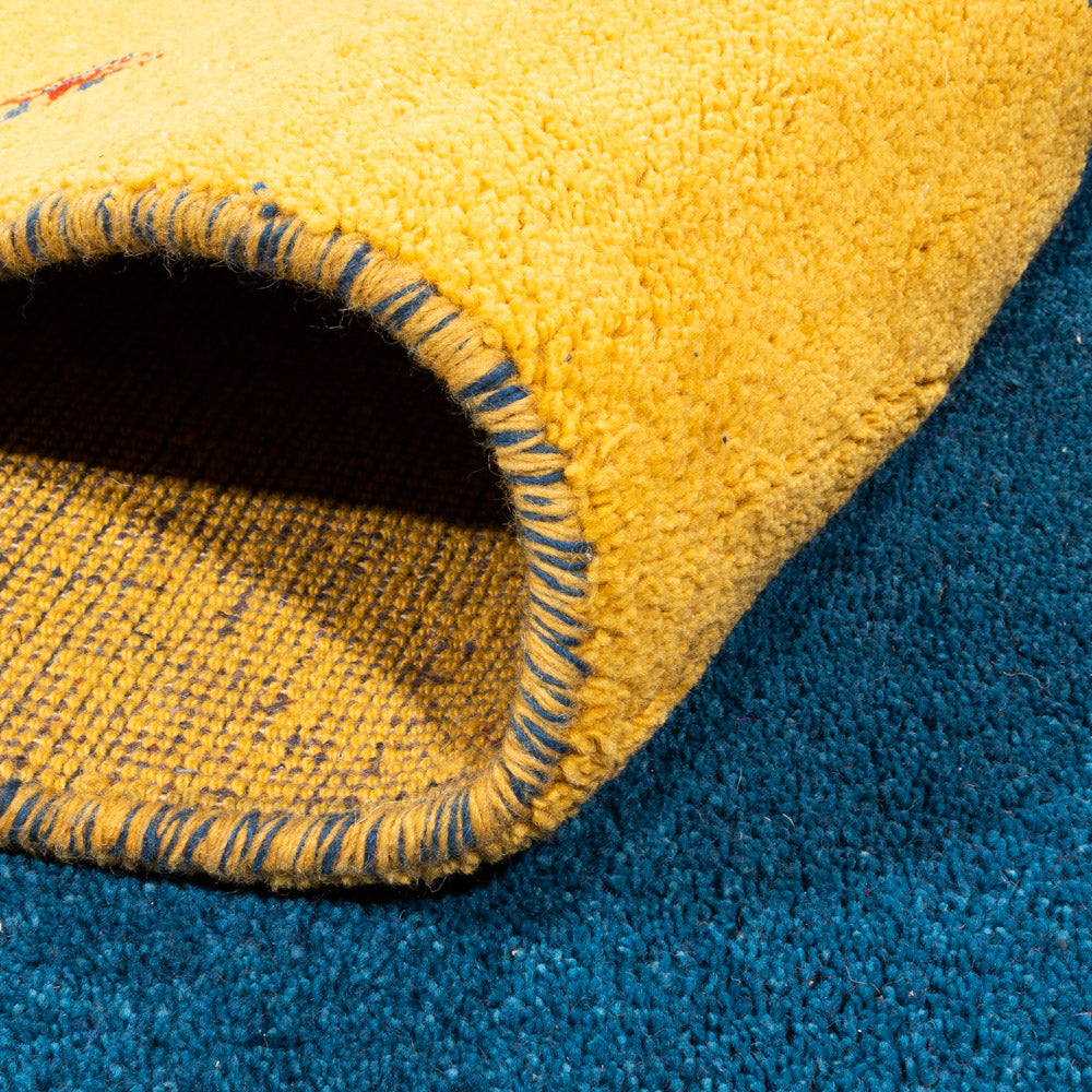 Gabbeh-tæppe - Indus - 346 x 254 cm - blå