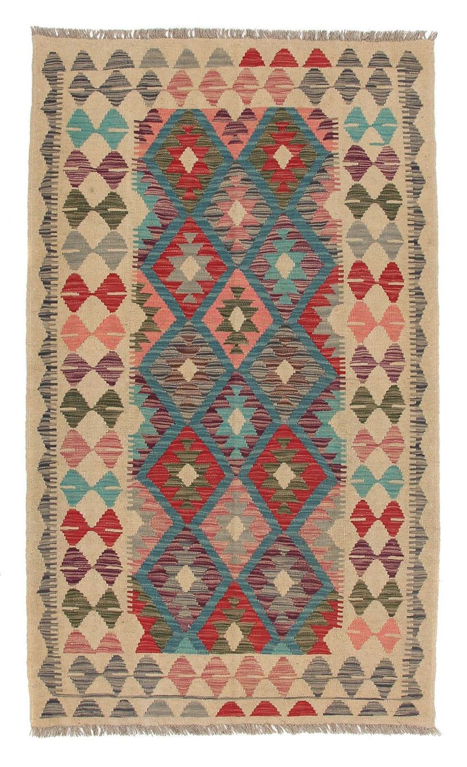 Løber Kelim Carpet - Splash - 198 x 110 cm - flerfarvet