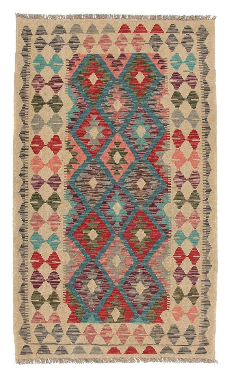 Løber Kelim Carpet - Splash - 198 x 110 cm - flerfarvet