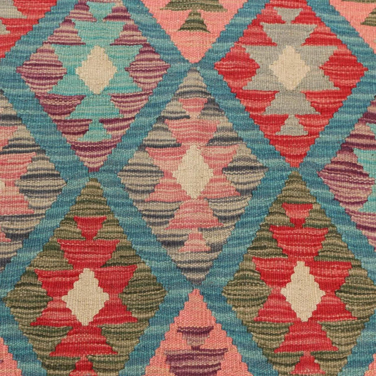 Løber Kelim Carpet - Splash - 198 x 110 cm - flerfarvet