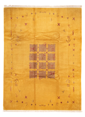 Nepal Tæppe - Royal - 355 x 256 cm - guld