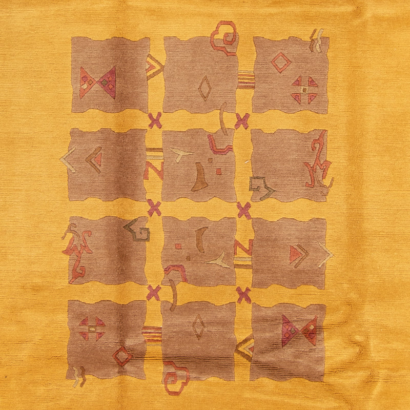 Nepal Tæppe - Royal - 355 x 256 cm - guld
