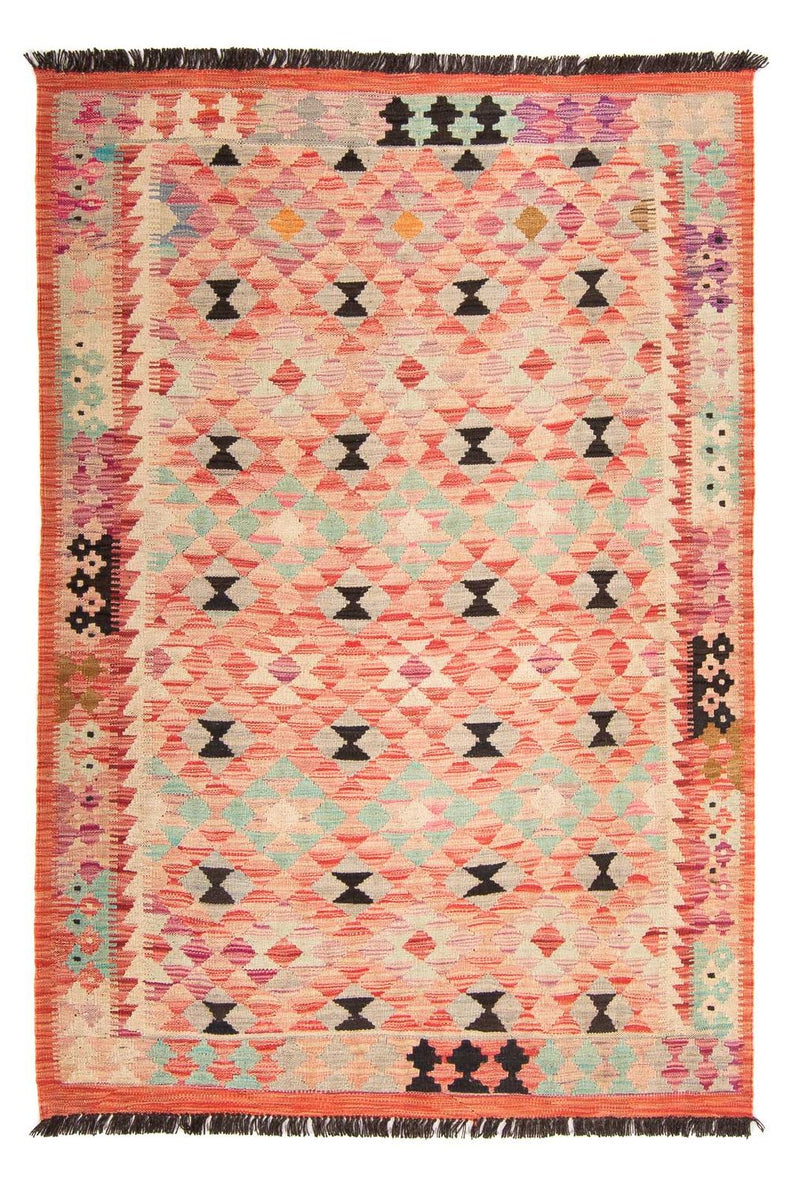 Kelim Carpet - Splash - 177 x 120 cm - lysrød