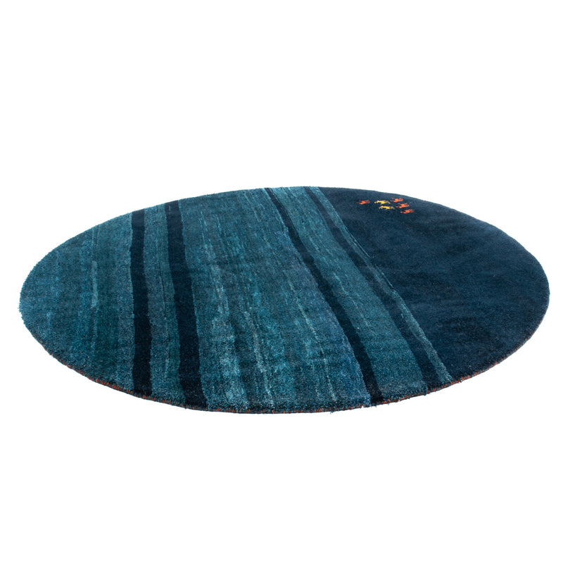 Gabbeh-tæppe - Indus rundt  - 200 x 200 cm - blå