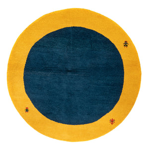 Gabbeh-tæppe - Indus rundt  - 195 x 195 cm - blå
