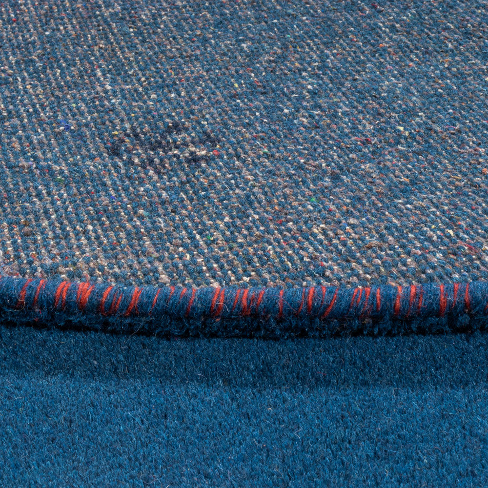 Gabbeh-tæppe - Indus rundt  - 199 x 199 cm - blå