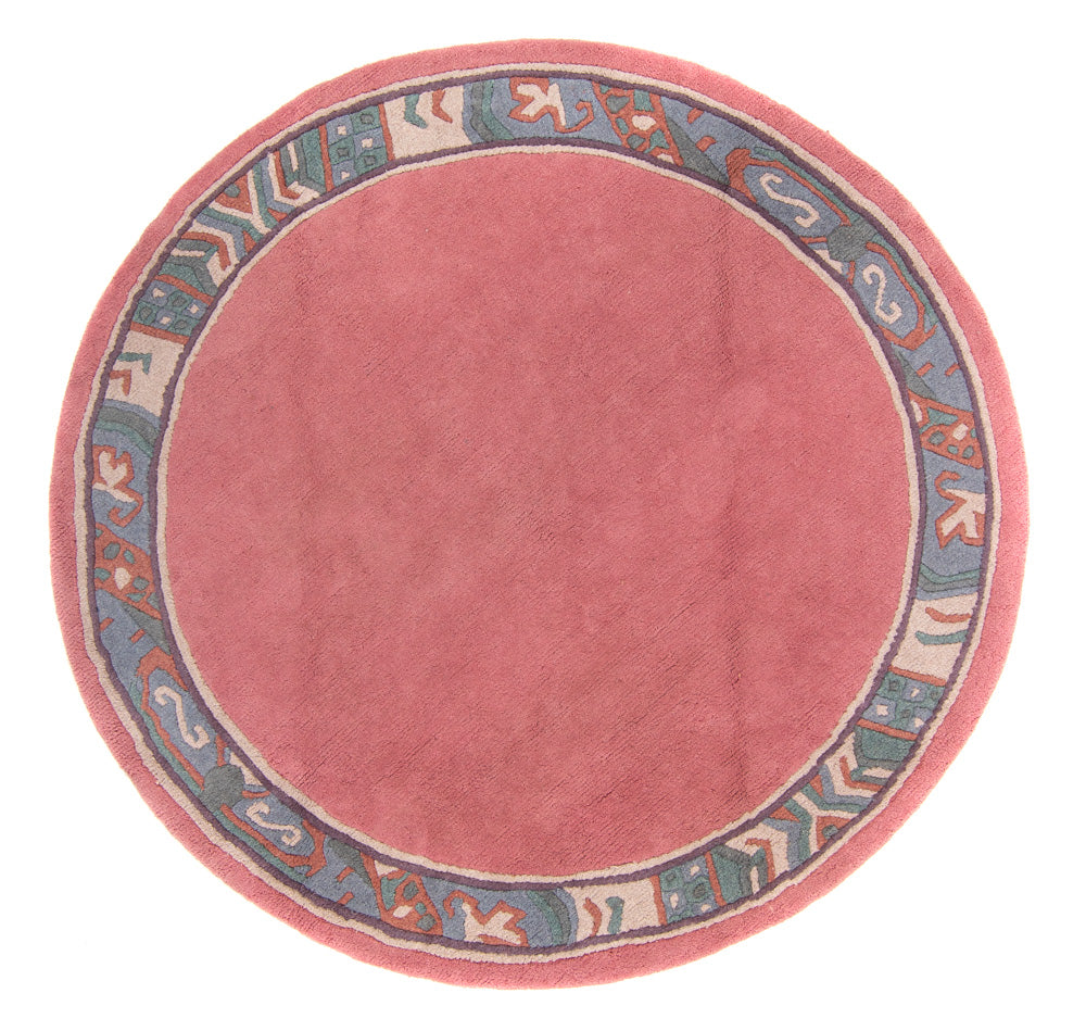 Nepal Tæppe rundt  - 197 x 197 cm - fuchsia