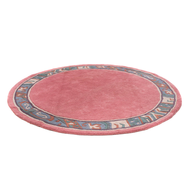 Nepal Tæppe rundt  - 197 x 197 cm - fuchsia