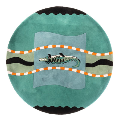 Børnetæppe til børn rundt  - 200 x 200 cm - blå