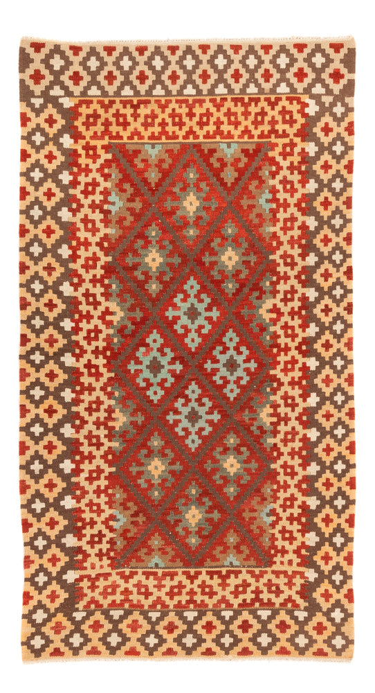 Løber Kelim Carpet - Splash - 203 x 110 cm - rød