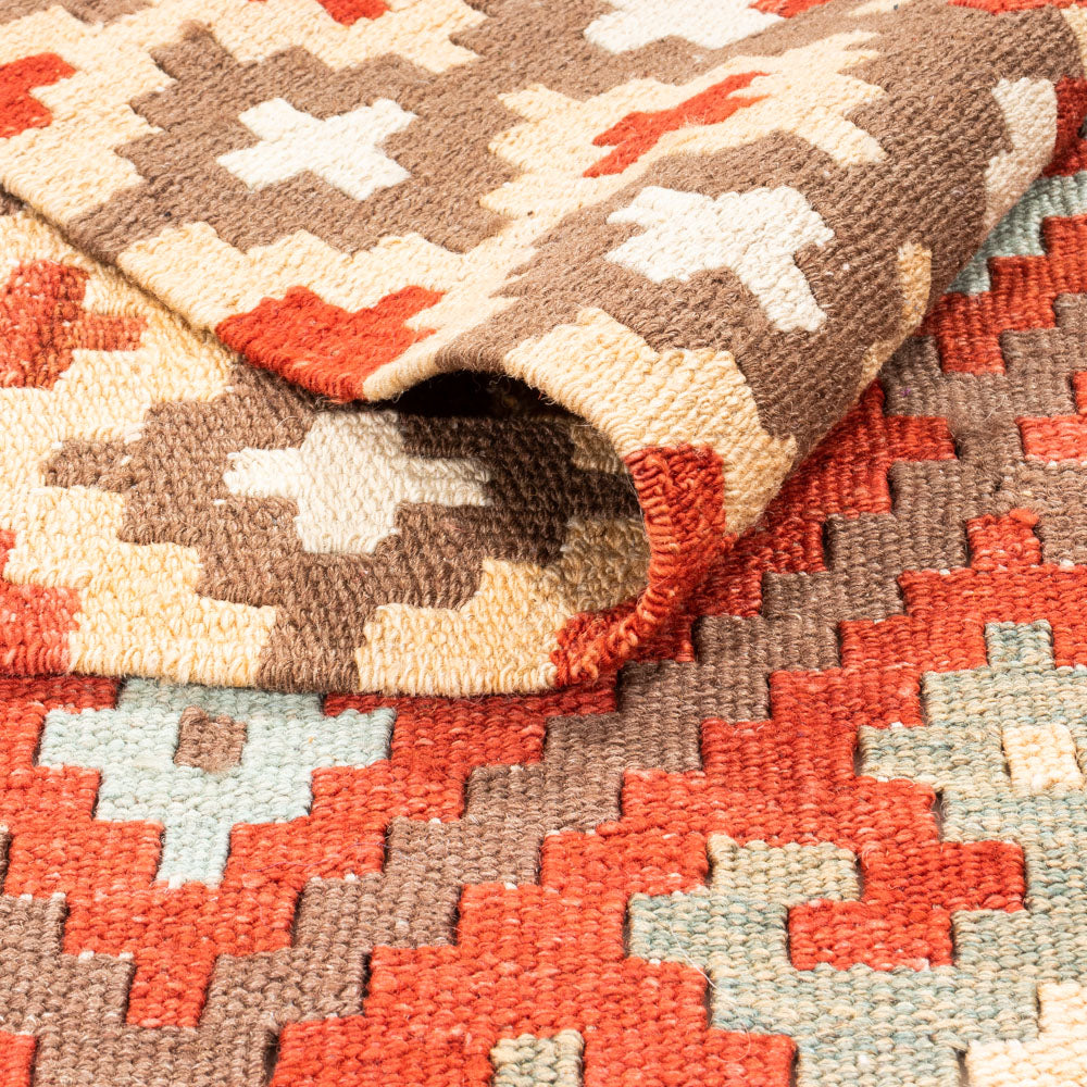 Løber Kelim Carpet - Splash - 203 x 110 cm - rød
