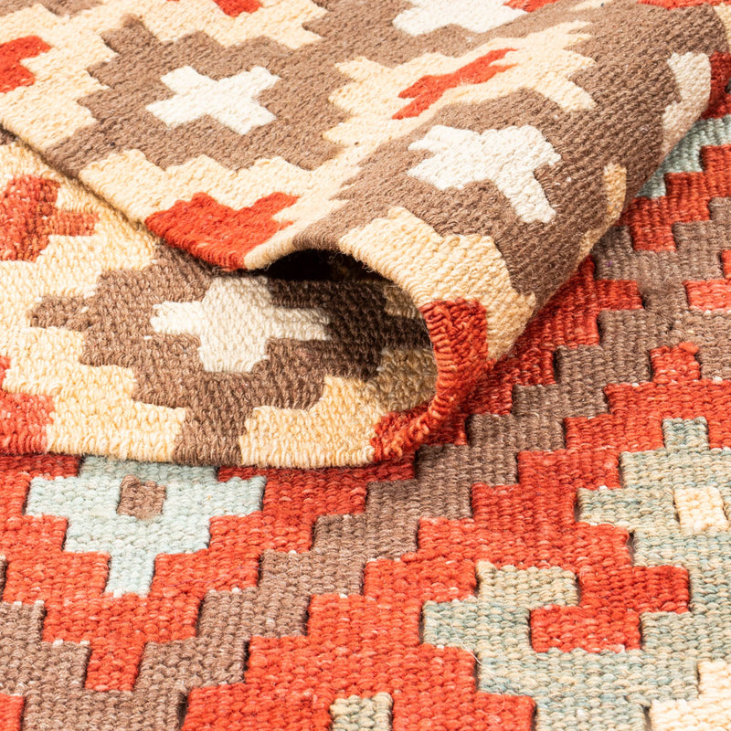 Løber Kelim Carpet - Splash - 203 x 110 cm - rød
