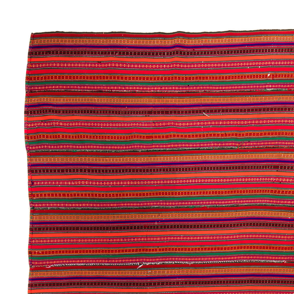 Kelim-tæppe - gammelt firkantet  - 240 x 238 cm - rød