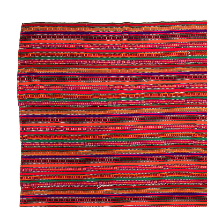 Kelim-tæppe - gammelt firkantet  - 240 x 238 cm - rød