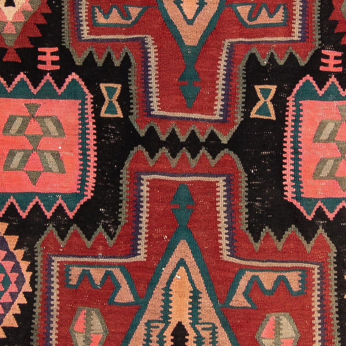 Løber Kelim-tæppe - gammelt - 300 x 140 cm - flerfarvet