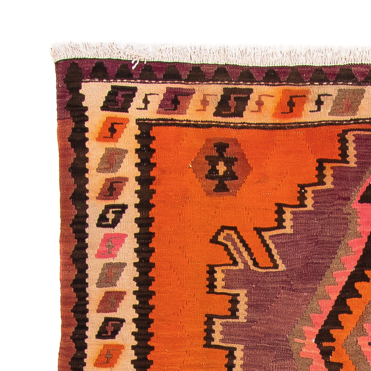 Løber Kelim-tæppe - gammelt - 265 x 135 cm - flerfarvet