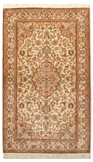 Silketæppe - Kashmir Silk - 164 x 94 cm - beige