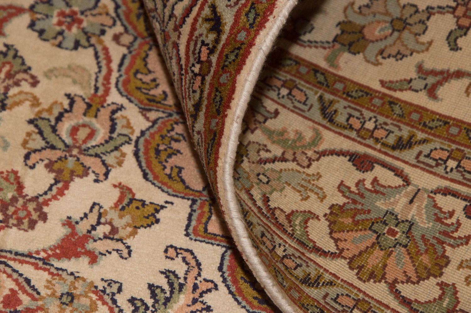 Silketæppe - Kashmir Silk - 164 x 94 cm - beige