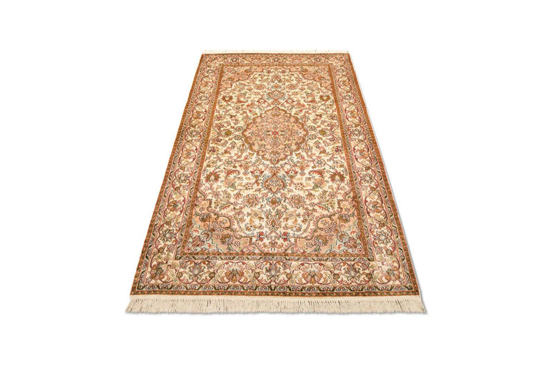 Silketæppe - Kashmir Silk - 164 x 94 cm - beige