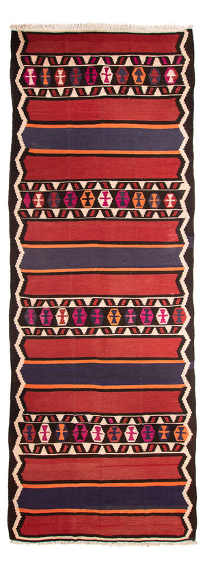 Løber Kelim-tæppe - gammelt - 380 x 135 cm - flerfarvet
